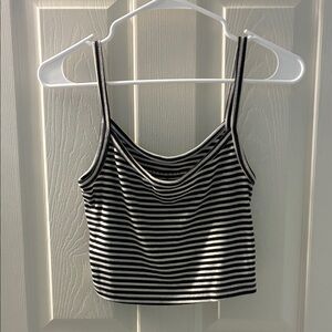 Striped Black and White Women's Tank Top